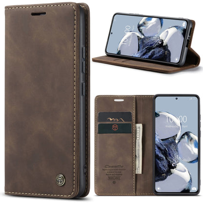 For Xiaomi 12T / 12T Pro CaseMe 013 Multifunctional Horizontal Flip Leather Phone Case(Coffee) - Xiaomi Cases by CaseMe | Online Shopping South Africa | PMC Jewellery | Buy Now Pay Later Mobicred