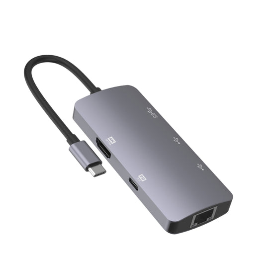 Onten OTN-UC910 USB-C / Type-C Portable Multifunctional HUB Docking Station(Grey) - USB HUB by Onten | Online Shopping South Africa | PMC Jewellery | Buy Now Pay Later Mobicred