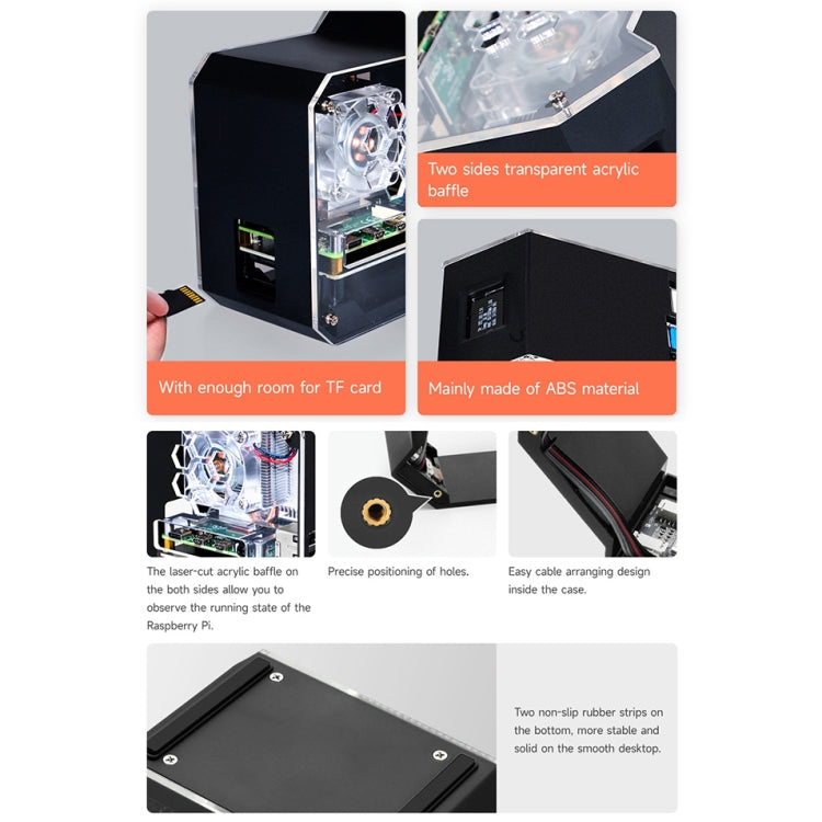 Waveshare Mini Tower NAS Kit for Raspberry Pi 4B Support Up to 2TB M.2 SATA SSD(Black) - free shipping - PMC Jewellery - Order now!