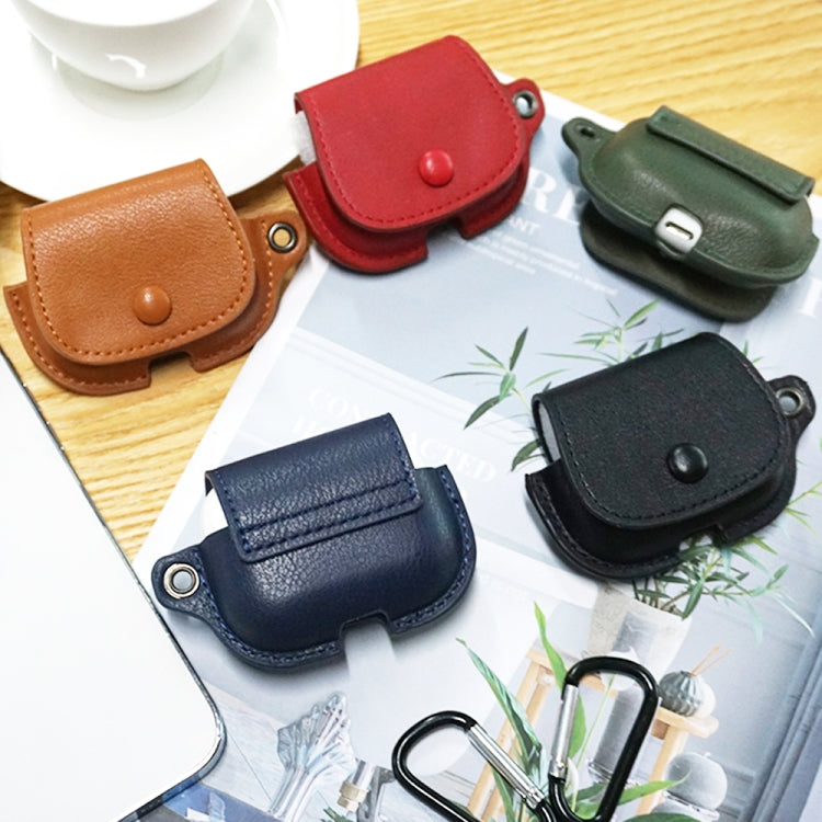 For AirPods Pro Backpack Style PU Leather Earphone Protective Case with Lanyard(Black) - For AirPods Pro by PMC Jewellery | Online Shopping South Africa | PMC Jewellery | Buy Now Pay Later Mobicred
