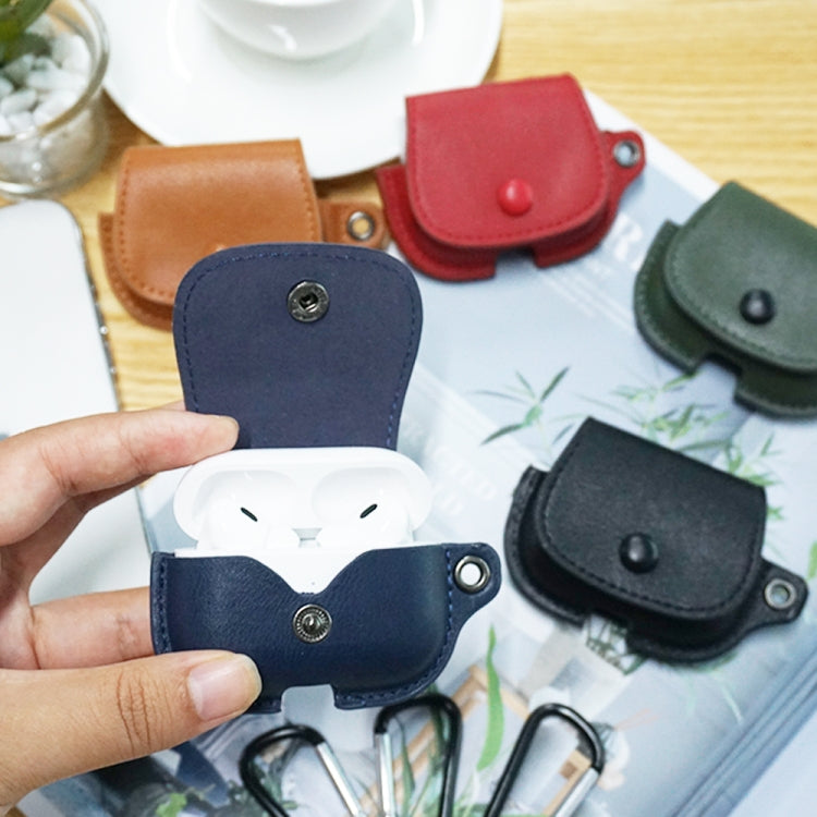 For AirPods Pro Backpack Style PU Leather Earphone Protective Case with Lanyard(Black) - For AirPods Pro by PMC Jewellery | Online Shopping South Africa | PMC Jewellery | Buy Now Pay Later Mobicred