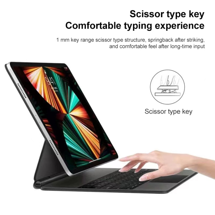 For iPad Pro 12.9 inch 2021/2020/2018 P129 Bluetooth Keyboard Leather Case with Touch Pad(White) - free shipping - PMC TechLife - Order now!