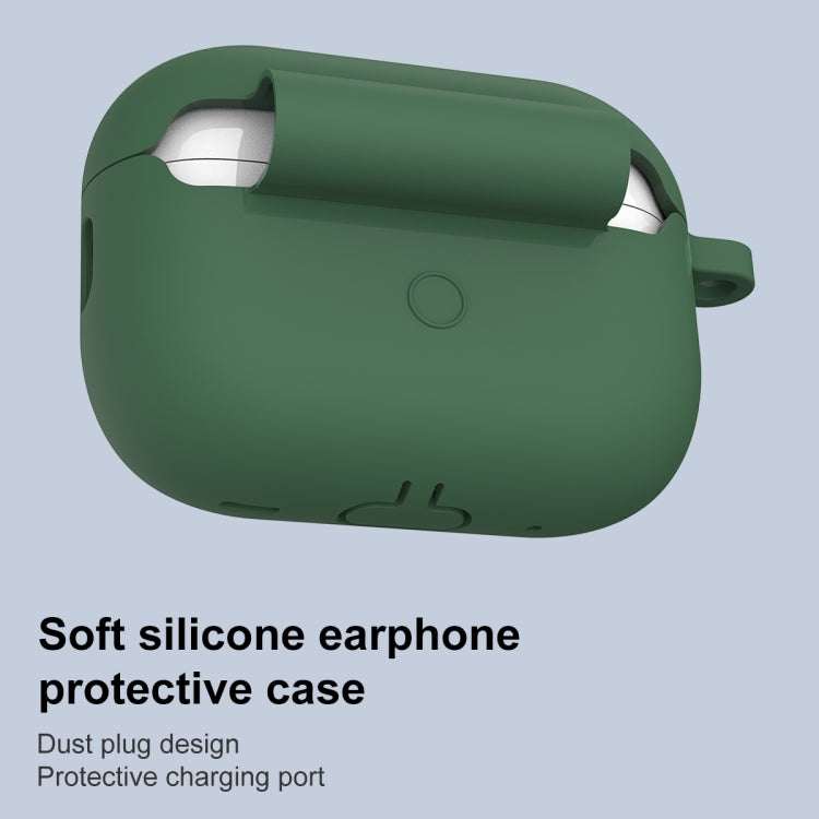 For AirPods Pro 2 Thickened One-piece Shockproof Earphone Case(Pine Green) - For AirPods Pro 2 by PMC Jewellery | Online Shopping South Africa | PMC Jewellery | Buy Now Pay Later Mobicred