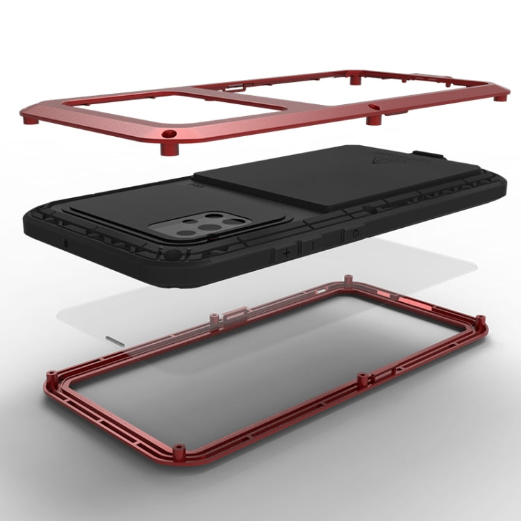 For Galaxy A51 LOVE MEI Metal Shockproof Waterproof Dustproof Protective Case(Red) - Galaxy Phone Cases by LOVE MEI | Online Shopping South Africa | PMC TechLife | Buy Now Pay Later Mobicred