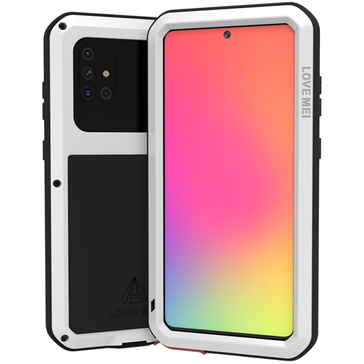 For Galaxy A71 LOVE MEI Metal Shockproof Waterproof Dustproof Protective Case(White) - Galaxy Phone Cases by LOVE MEI | Online Shopping South Africa | PMC Jewellery