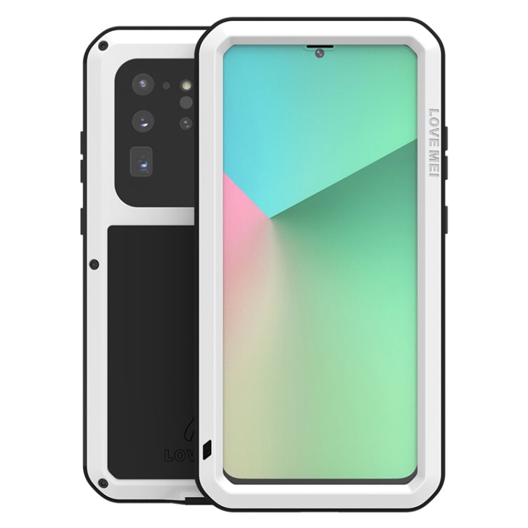 For Galaxy S20 Ultra LOVE MEI Metal Shockproof Waterproof Dustproof Protective Case(White) - free shipping - PMC TechLife - Order now!