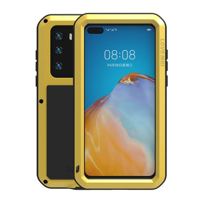 For Huawei P40 LOVE MEI Metal Shockproof Waterproof Dustproof Protective Case(Yellow) - Huawei Cases by LOVE MEI | Online Shopping South Africa | PMC Jewellery