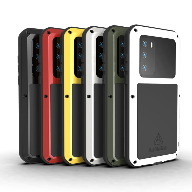 For Huawei P40 LOVE MEI Metal Shockproof Waterproof Dustproof Protective Case(Yellow) - Huawei Cases by LOVE MEI | Online Shopping South Africa | PMC Jewellery