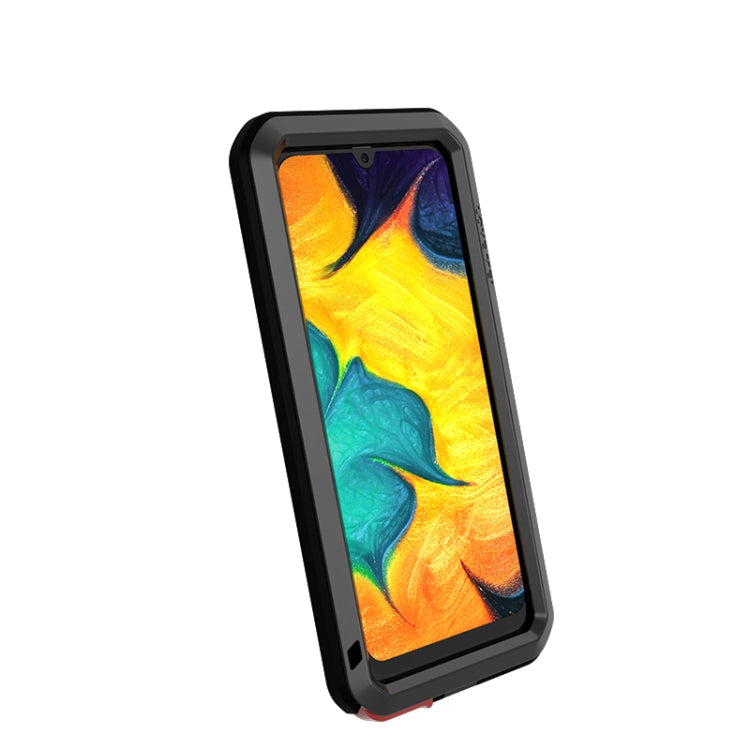 For Galaxy A30 LOVE MEI Metal Shockproof Waterproof Dustproof Protective Case(Black) - Galaxy Phone Cases by LOVE MEI | Online Shopping South Africa | PMC Jewellery | Buy Now Pay Later Mobicred