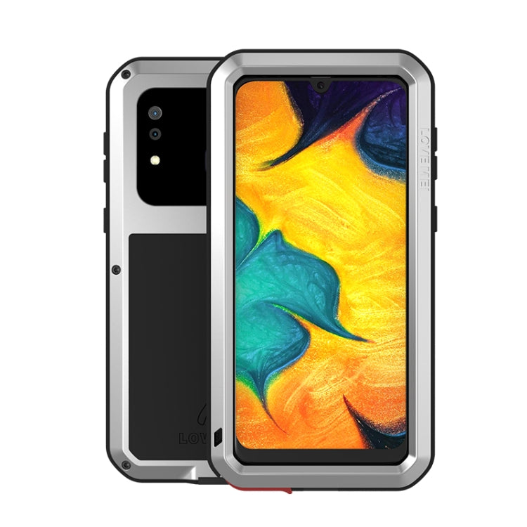 For Galaxy A30 LOVE MEI Metal Shockproof Waterproof Dustproof Protective Case(Silver) - Galaxy Phone Cases by LOVE MEI | Online Shopping South Africa | PMC Jewellery