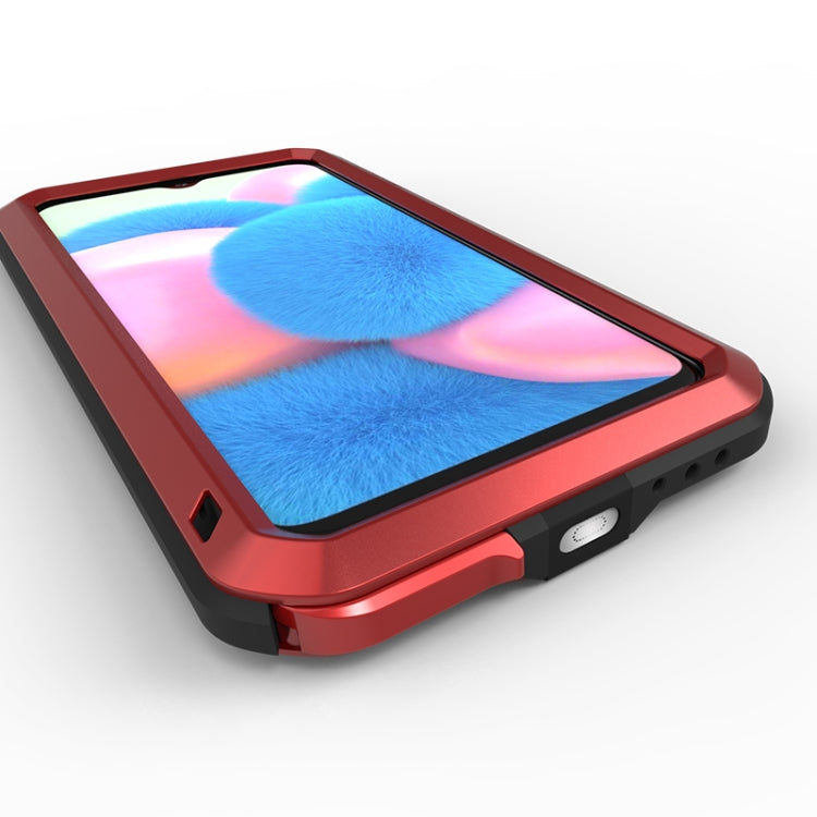 For Galaxy A30s LOVE MEI Metal Shockproof Waterproof Dustproof Protective Case(Red) - Galaxy Phone Cases by LOVE MEI | Online Shopping South Africa | PMC Jewellery