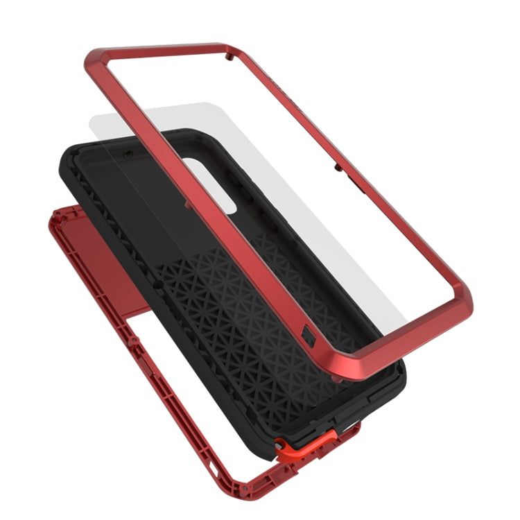 For Galaxy A50s LOVE MEI Metal Shockproof Waterproof Dustproof Protective Case(Red) - Galaxy Phone Cases by LOVE MEI | Online Shopping South Africa | PMC Jewellery | Buy Now Pay Later Mobicred