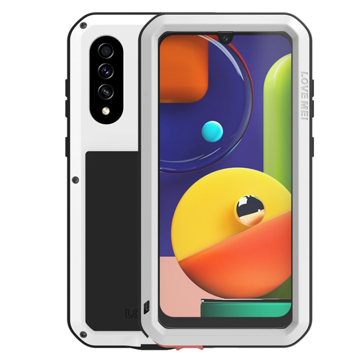 For Galaxy A50s LOVE MEI Metal Shockproof Waterproof Dustproof Protective Case(White) - Galaxy Phone Cases by LOVE MEI | Online Shopping South Africa | PMC TechLife | Buy Now Pay Later Mobicred
