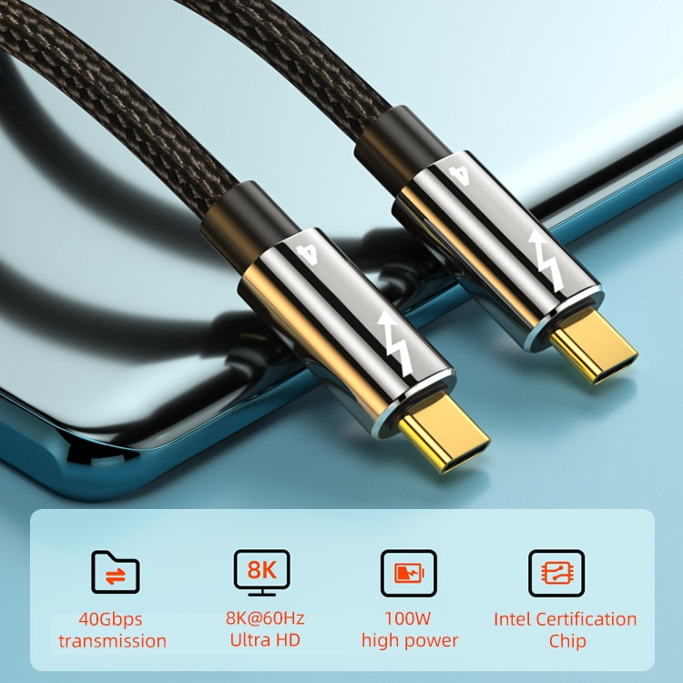 100W Type-C to Type-C Compatible Thunderbolt 4 Full-function Data Cable, Length:1m - USB-C & Type-C Cable by PMC TechLife | Online Shopping South Africa | PMC TechLife | Buy Now Pay Later Mobicred