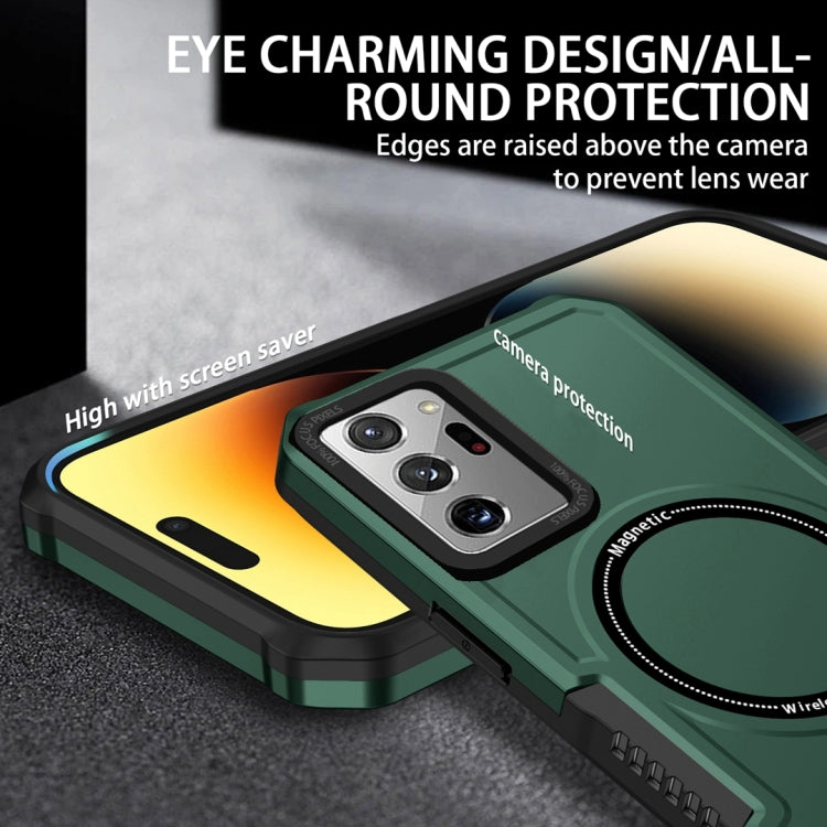 For Samsung Galaxy Note20 Ultra MagSafe Shockproof Armor Phone Case(Dark Green) - Galaxy Phone Cases by PMC TechLife | Online Shopping South Africa | PMC TechLife
