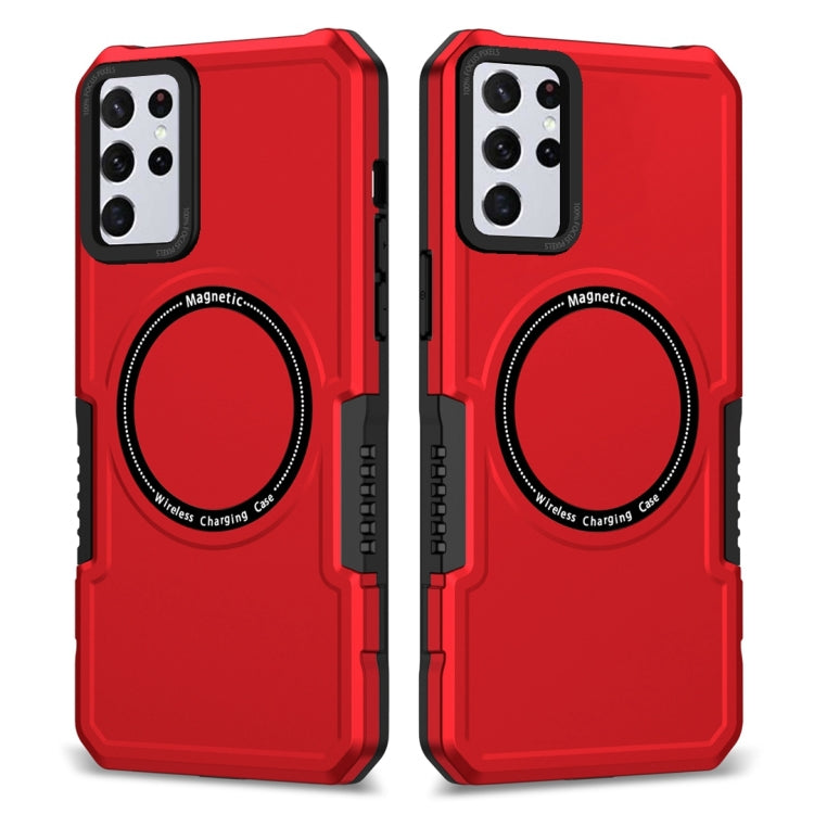 For Samsung Galaxy S23+ 5G MagSafe Shockproof Armor Phone Case(Red) - Galaxy S23+ 5G Cases by PMC TechLife | Online Shopping South Africa | PMC TechLife