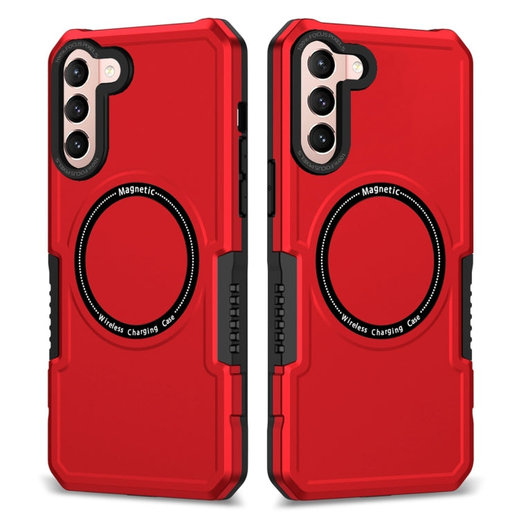 For Samsung Galaxy S21 5G MagSafe Shockproof Armor Phone Case(Red) - Galaxy S21 5G Cases by PMC Jewellery | Online Shopping South Africa | PMC Jewellery