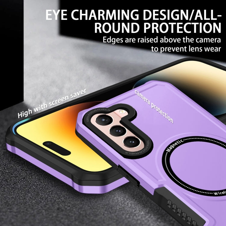 For Samsung Galaxy S21 5G MagSafe Shockproof Armor Phone Case(Purple) - Galaxy S21 5G Cases by PMC TechLife | Online Shopping South Africa | PMC TechLife