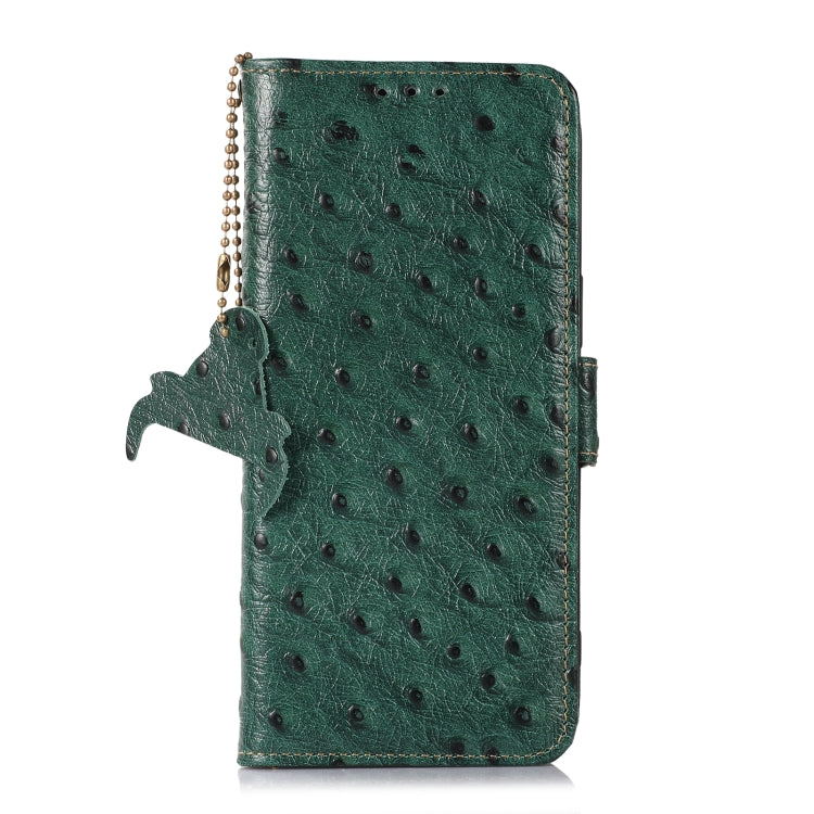 For Nokia X30 5G Ostrich Pattern Genuine Leather RFID Phone Case(Green) - Nokia Cases by PMC TechLife | Online Shopping South Africa | PMC TechLife | Buy Now Pay Later Mobicred