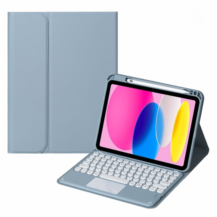 For iPad 10th Gen 10.9 2022 SA-10C Bluetooth Touch Keyboard Leather Tablet Case with Pen Slot(Blue) - Universal by PMC TechLife | Online Shopping South Africa | PMC TechLife | Buy Now Pay Later Mobicred