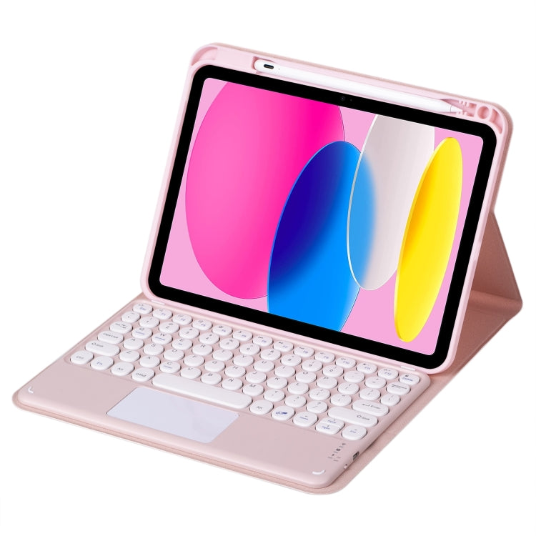 For iPad 10th Gen 10.9 2022 SA-10C Bluetooth Touch Keyboard Leather Tablet Case with Pen Slot(Pink) - Universal by PMC TechLife | Online Shopping South Africa | PMC TechLife