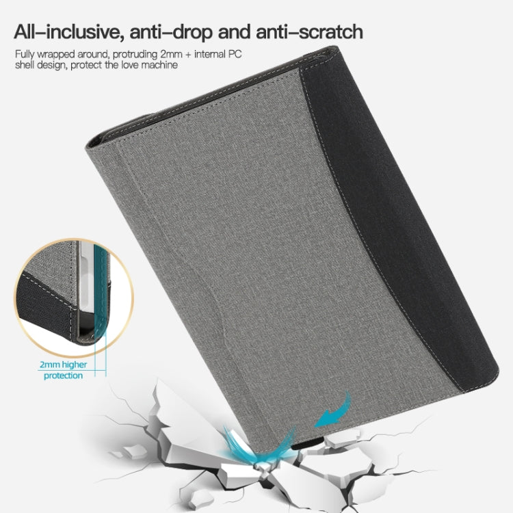 For Microsoft Surface Pro 10 / 9 Cloth Texture Stitching Leather Tablet Case(Black Grey) - Others by PMC TechLife | Online Shopping South Africa | PMC TechLife | Buy Now Pay Later Mobicred