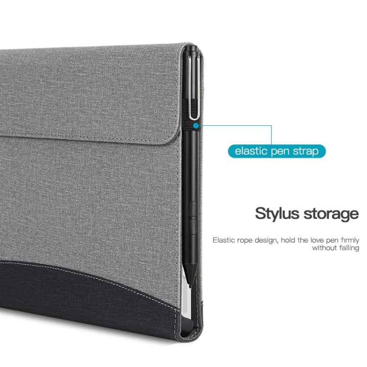 For Microsoft Surface Pro 10 / 9 Cloth Texture Stitching Leather Tablet Case(Black Grey) - Others by PMC TechLife | Online Shopping South Africa | PMC TechLife | Buy Now Pay Later Mobicred