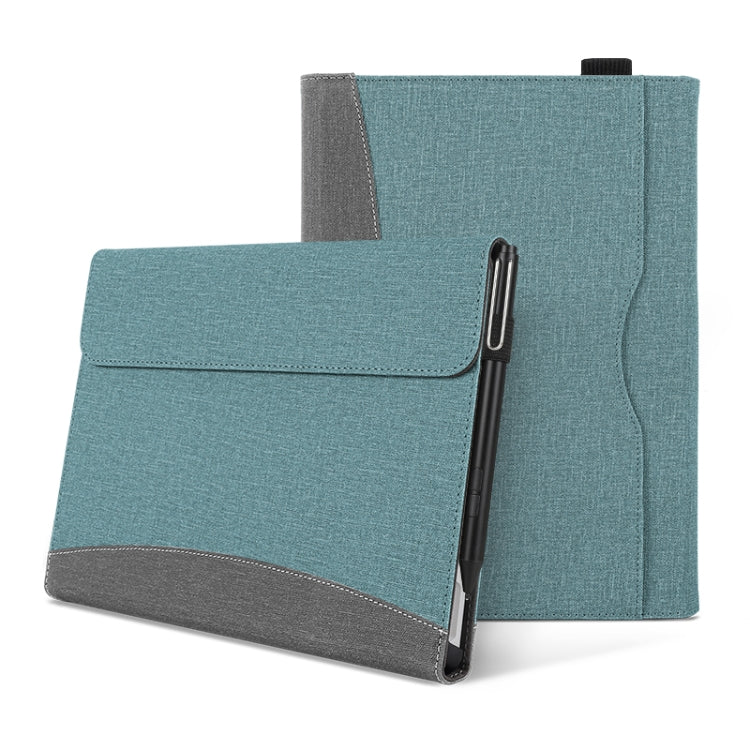 For Microsoft Surface Pro 8 Cloth Texture Stitching Leather Tablet Case(Grey Blue) - Others by PMC TechLife | Online Shopping South Africa | PMC TechLife | Buy Now Pay Later Mobicred