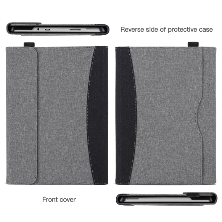 For Microsoft Surface Pro 7 / 6 / 5 / 4 Cloth Texture Stitching Leather Tablet Case(Black Grey) - Others by PMC TechLife | Online Shopping South Africa | PMC TechLife | Buy Now Pay Later Mobicred