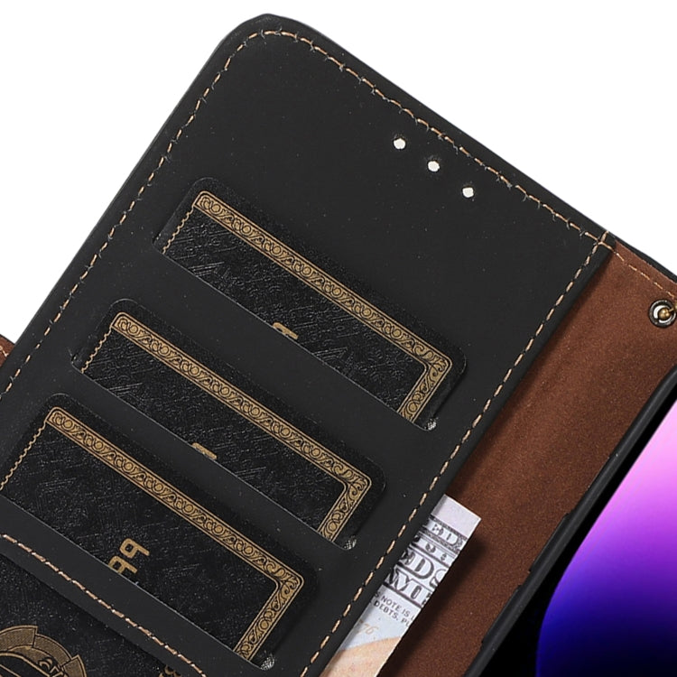 For Google Pixel 7 Pro Genuine Leather Magnetic RFID Leather Phone Case(Black) - Google Cases by PMC TechLife | Online Shopping South Africa | PMC TechLife | Buy Now Pay Later Mobicred