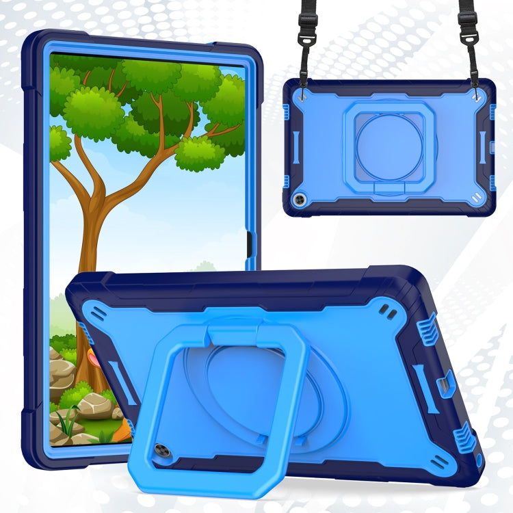 For Lenovo Tab M10 Plus 10.6 3rd Gen 2022 Silicone + PC Bracelet Holder Tablet Case(Navy Blue + Blue) - Lenovo by PMC TechLife | Online Shopping South Africa | PMC TechLife | Buy Now Pay Later Mobicred