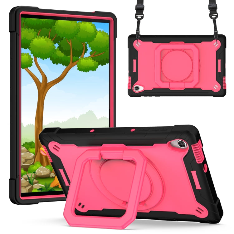 For Lenovo Tab M10 HD 2nd Gen Silicone + PC Bracelet Holder Tablet Case(Black + Rose Red) - Lenovo by PMC TechLife | Online Shopping South Africa | PMC TechLife | Buy Now Pay Later Mobicred