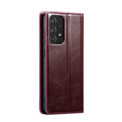 For Samsung Galaxy A33 5G CaseMe 003 Crazy Horse Texture Leather Phone Case(Wine Red) - Galaxy Phone Cases by CaseMe | Online Shopping South Africa | PMC Jewellery | Buy Now Pay Later Mobicred