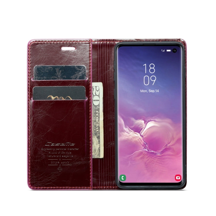 For Samsung Galaxy S10 CaseMe 003 Crazy Horse Texture Leather Phone Case(Wine Red) - Galaxy Phone Cases by CaseMe | Online Shopping South Africa | PMC Jewellery | Buy Now Pay Later Mobicred