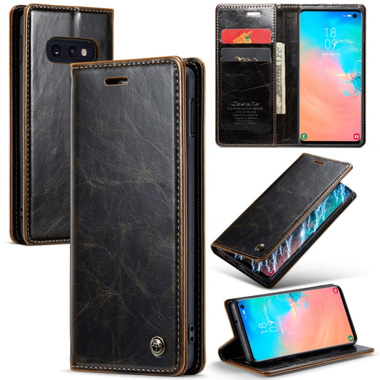 For Samsung Galaxy S10e CaseMe 003 Crazy Horse Texture Leather Phone Case(Coffee) - Galaxy Phone Cases by CaseMe | Online Shopping South Africa | PMC Jewellery | Buy Now Pay Later Mobicred