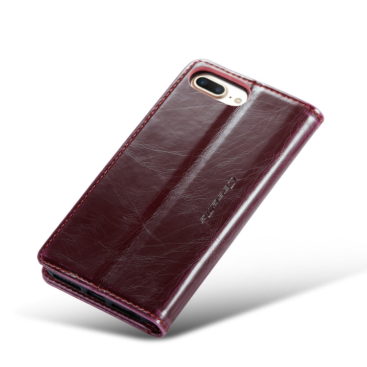 For iPhone 6 Plus/7 Plus/8 Plus CaseMe 003 Crazy Horse Texture Leather Phone Case(Red) - More iPhone Cases by CaseMe | Online Shopping South Africa | PMC Jewellery | Buy Now Pay Later Mobicred