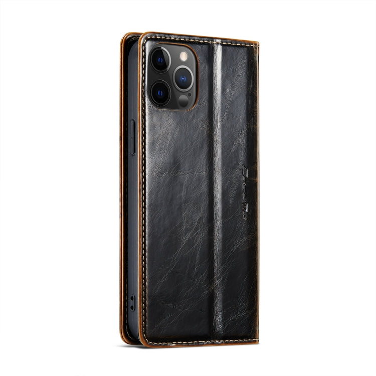 For iPhone 12 CaseMe 003 Crazy Horse Texture Leather Phone Case(Coffee) - iPhone 12 / 12 Pro Cases by CaseMe | Online Shopping South Africa | PMC Jewellery | Buy Now Pay Later Mobicred