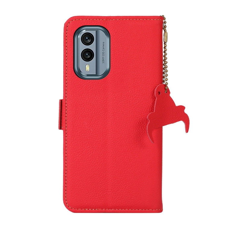 For Nokia X30 5G Side-Magnetic TJ Genuine Leather RFID Phone Case(Red) - Nokia Cases by PMC TechLife | Online Shopping South Africa | PMC TechLife | Buy Now Pay Later Mobicred