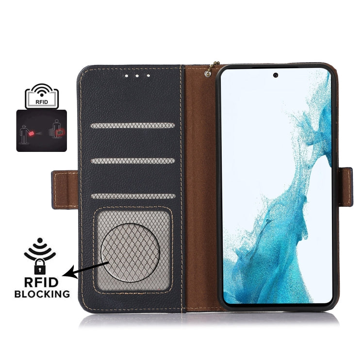 For Nokia X30 5G Side-Magnetic TJ Genuine Leather RFID Phone Case(Blue) - Nokia Cases by PMC TechLife | Online Shopping South Africa | PMC TechLife | Buy Now Pay Later Mobicred