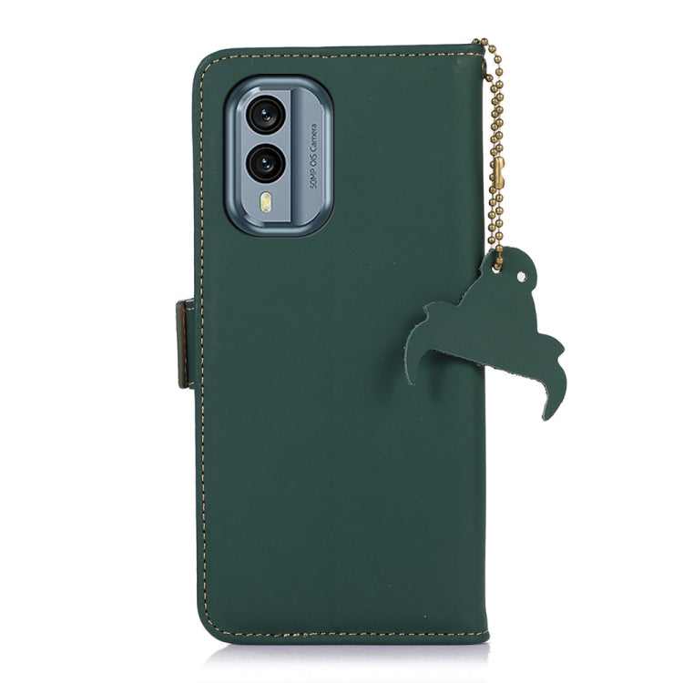 For Nokia X30 5G Genuine Leather Magnetic RFID Leather Phone Case(Green) - Nokia Cases by PMC TechLife | Online Shopping South Africa | PMC TechLife | Buy Now Pay Later Mobicred