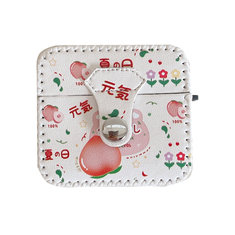 For AirPods Pro PU Leather Wireless Earphone Case(Peach) - For AirPods Pro by PMC Jewellery | Online Shopping South Africa | PMC Jewellery | Buy Now Pay Later Mobicred