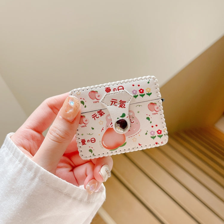 For AirPods Pro PU Leather Wireless Earphone Case(Peach) - For AirPods Pro by PMC Jewellery | Online Shopping South Africa | PMC Jewellery | Buy Now Pay Later Mobicred