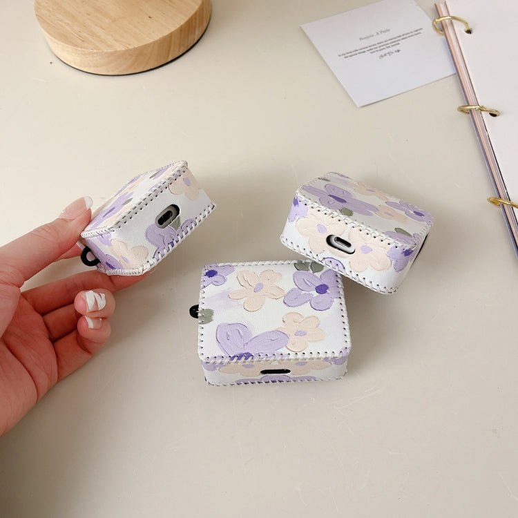 For AirPods Pro PU Leather Wireless Earphone Case(Oil Painting Flowers) - For AirPods Pro by PMC Jewellery | Online Shopping South Africa | PMC Jewellery | Buy Now Pay Later Mobicred