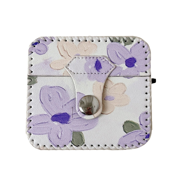 For AirPods Pro 2 PU Leather Wireless Earphone Case(Oil Painting Flowers) - For AirPods Pro 2 by PMC Jewellery | Online Shopping South Africa | PMC Jewellery | Buy Now Pay Later Mobicred