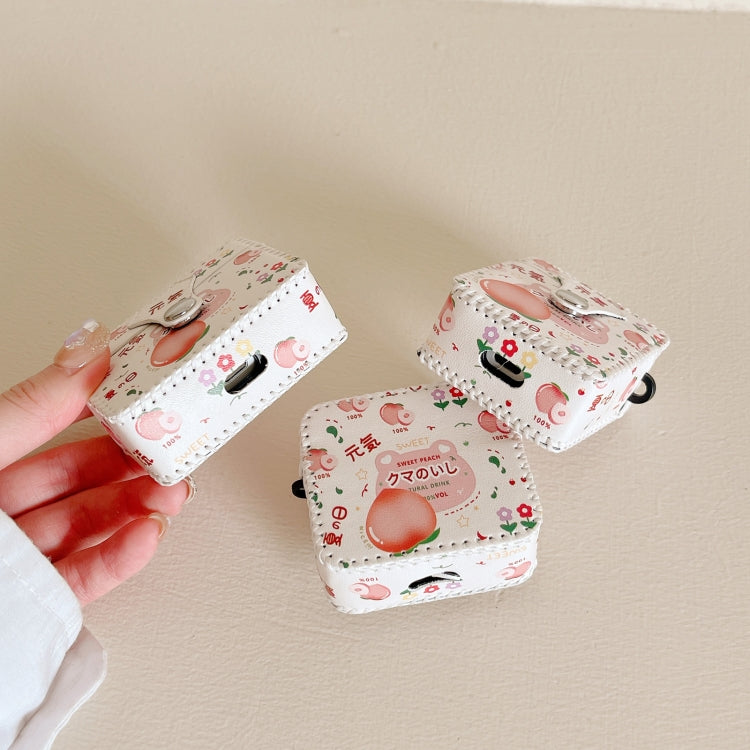 For AirPods 1/2 PU Leather Wireless Earphone Case(Peach) - For AirPods 1/2 by PMC Jewellery | Online Shopping South Africa | PMC Jewellery | Buy Now Pay Later Mobicred