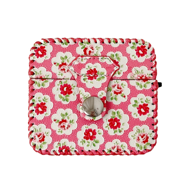 For AirPods 3 PU Leather Wireless Earphone Case(Little Red Flower) - For AirPods 3 by PMC Jewellery | Online Shopping South Africa | PMC Jewellery | Buy Now Pay Later Mobicred
