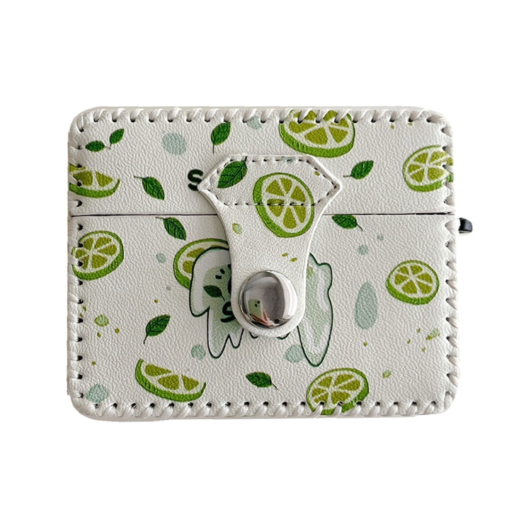 For AirPods 3 PU Leather Wireless Earphone Case(Lemon) - For AirPods 3 by PMC Jewellery | Online Shopping South Africa | PMC Jewellery | Buy Now Pay Later Mobicred