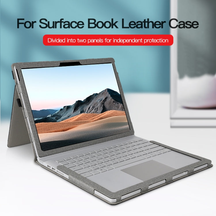 For MicroSoft Surface Book 3 / 2 / 1 15 inch Leather Laptop Case(Black Brown) - Others by PMC TechLife | Online Shopping South Africa | PMC TechLife | Buy Now Pay Later Mobicred