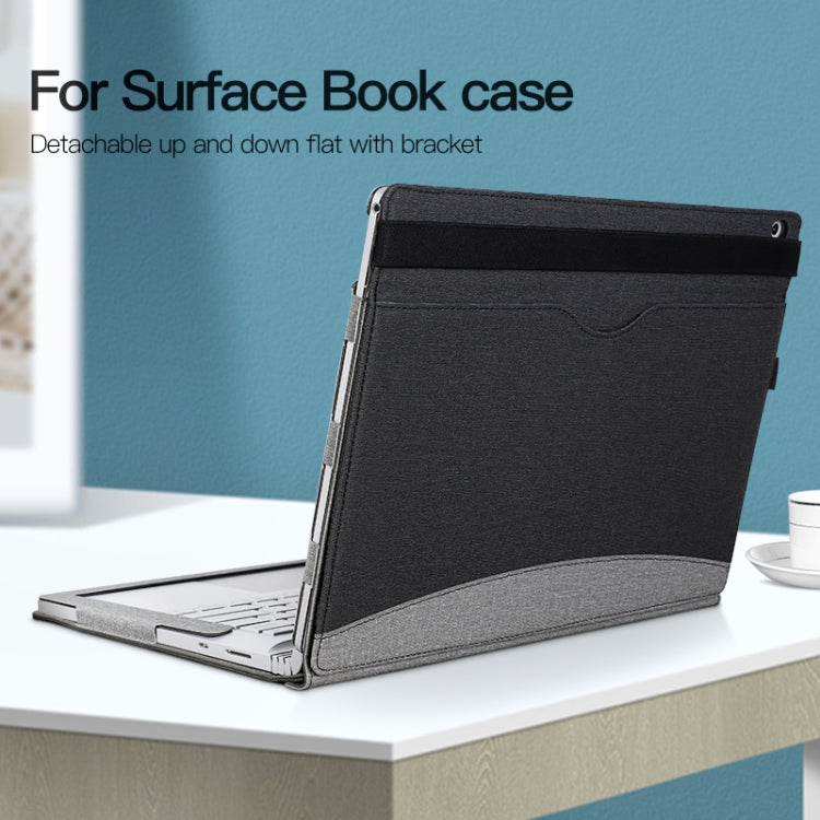 For MicroSoft Surface Book 3 / 2 / 1 15 inch Leather Laptop Case(Black Brown) - Others by PMC TechLife | Online Shopping South Africa | PMC TechLife | Buy Now Pay Later Mobicred