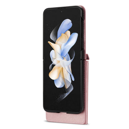 For Samsung Galaxy Z Flip4 N.BEKUS Side Zipper Folding Phone Leather Case(Pink) - Galaxy Z Flip4 5G Cases by N.BEKUS | Online Shopping South Africa | PMC Jewellery